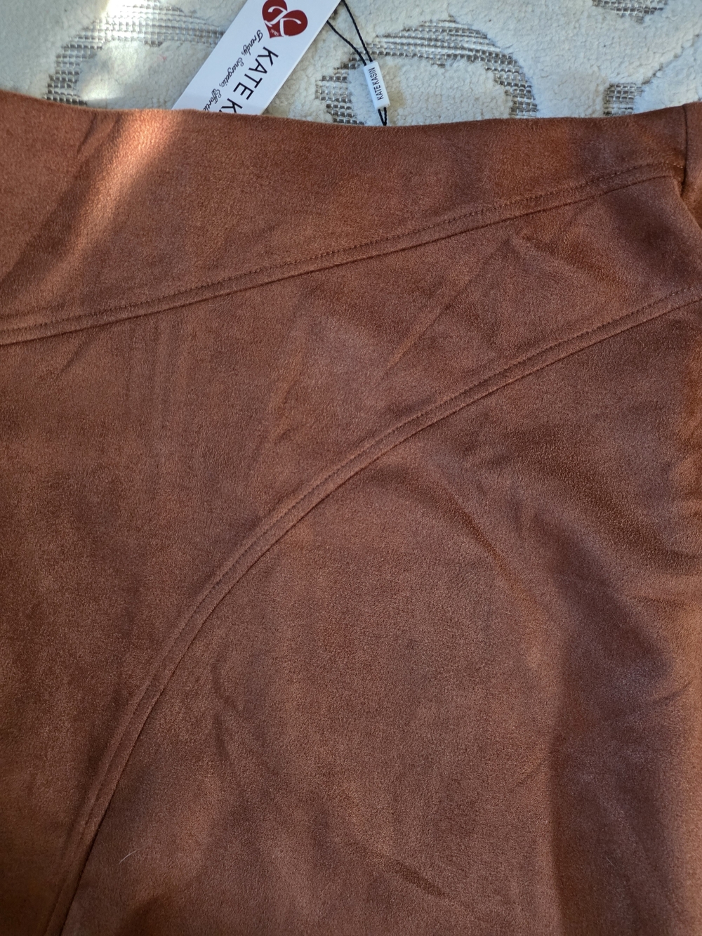 Katie K Brown Suede A-Line Skirt
